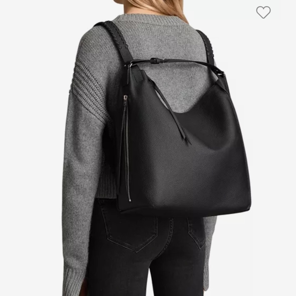 ALLSAINTS Leather Kita Convertible Backpack mink grey or black - Picture 2 of 6